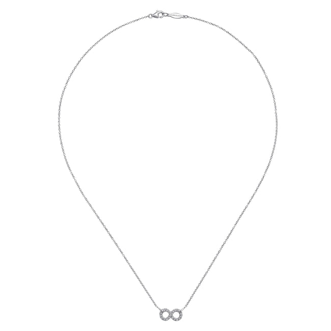 925 Sterling Silver White Sapphire Infinity Symbol Pendant Necklace