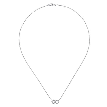 925 Sterling Silver White Sapphire Infinity Symbol Pendant Necklace