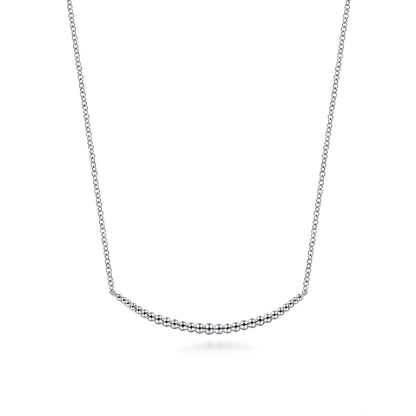 925 Sterling Silver Bujukan Bead Bar Necklace