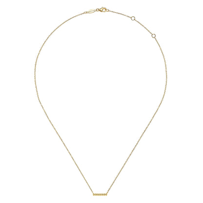 14K Yellow Gold Bujukan Beaded Bar Necklace