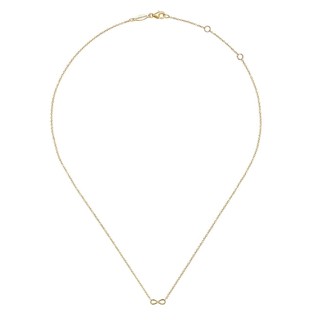14K Yellow Gold Infinity Pendant Necklace