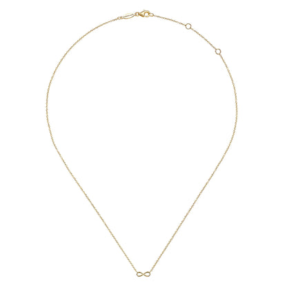 14K Yellow Gold Infinity Pendant Necklace