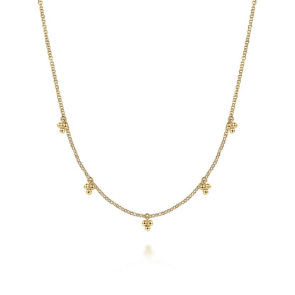14K Yellow Gold Bujukan Station Droplet Necklace