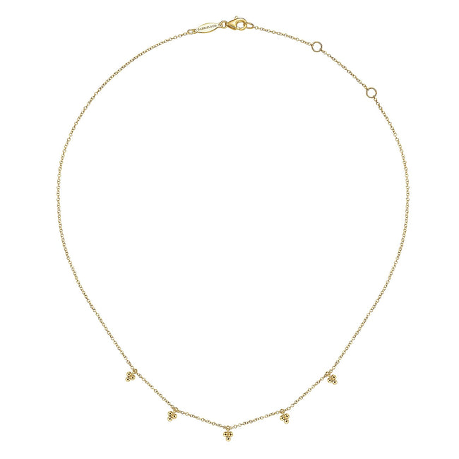 14K Yellow Gold Bujukan Station Droplet Necklace