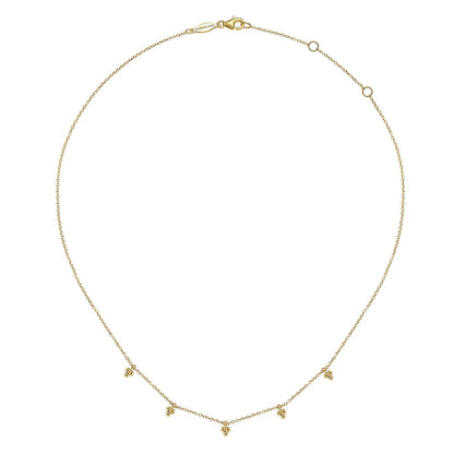 14K Yellow Gold Bujukan Station Droplet Necklace