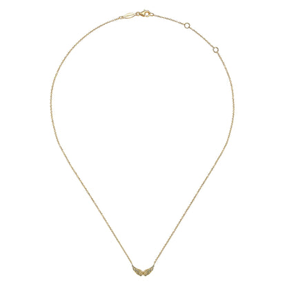 14K Yellow Gold Angel Wings Necklace