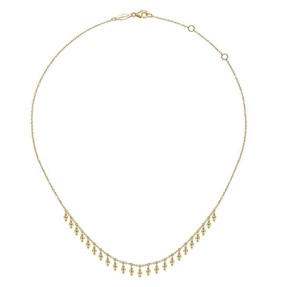 14K Yellow Gold Bujukan Bead Station Necklace