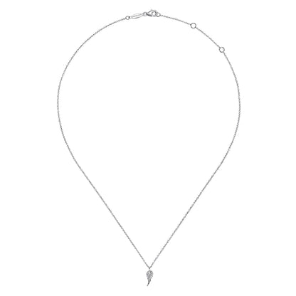 925 Sterling Silver Angel Wings Pendant Necklace
