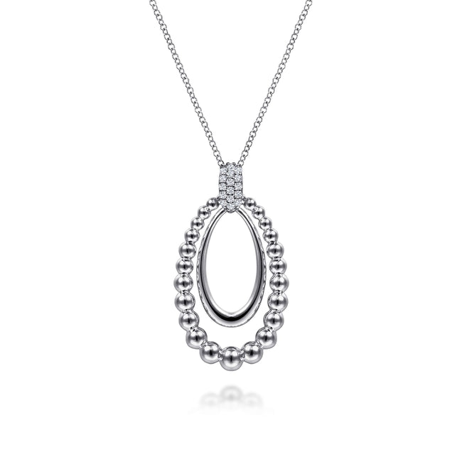 925 Sterling Silver White Sapphire Pendant Necklace