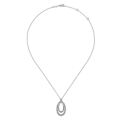925 Sterling Silver White Sapphire Pendant Necklace