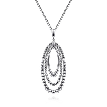 925 Sterling Silver Bujukan and Rope Circle Pendant Necklace