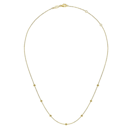 14K Yellow Gold Bujukan Bead Station Necklace