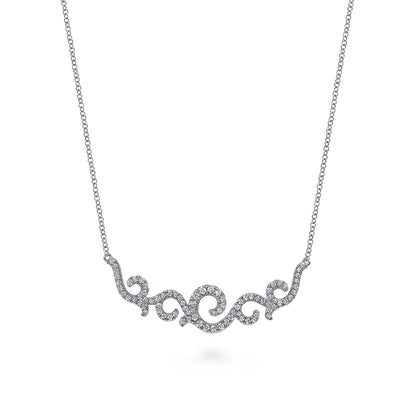 Vintage 14K White Gold Diamond Necklace