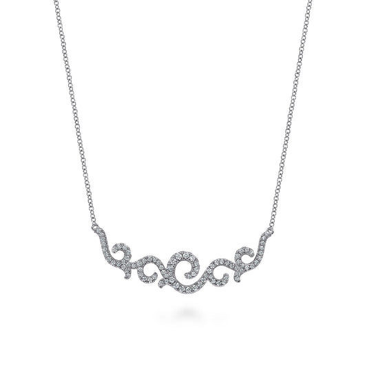 Vintage 14K White Gold Diamond Necklace