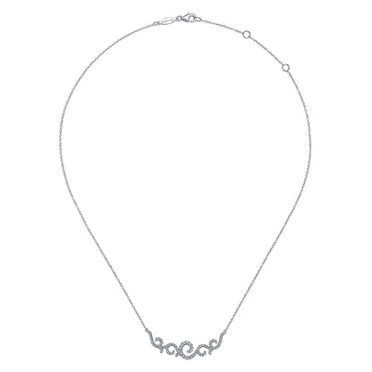 Vintage 14K White Gold Diamond Necklace