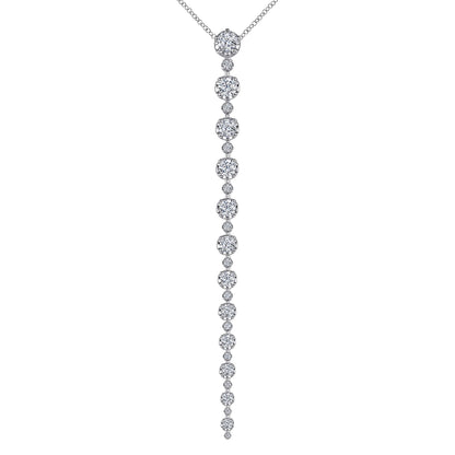 18K White Gold Diamond Drop Necklace