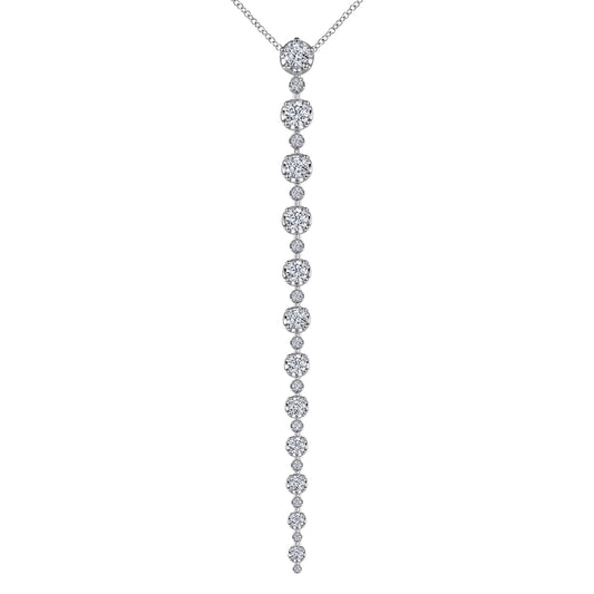 18K White Gold Diamond Drop Necklace