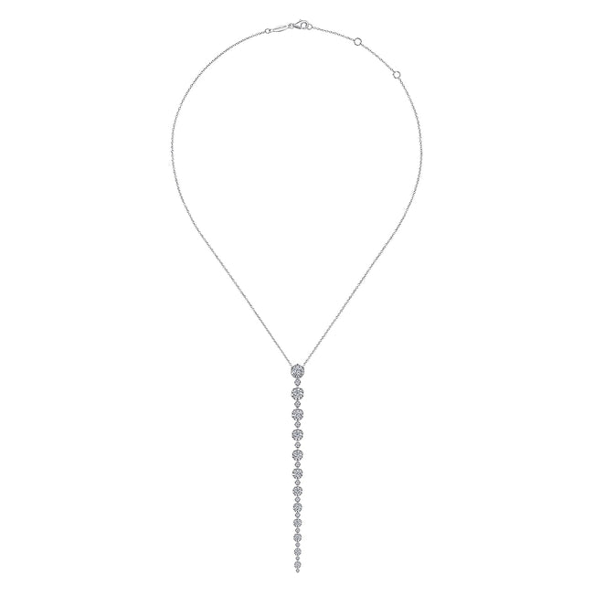 18K White Gold Diamond Drop Necklace