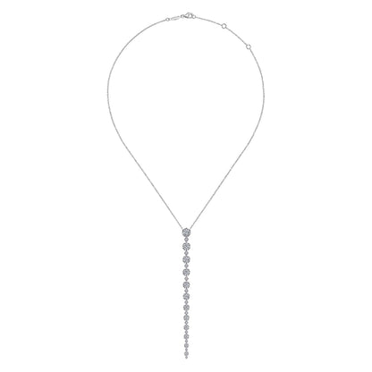 18K White Gold Diamond Drop Necklace