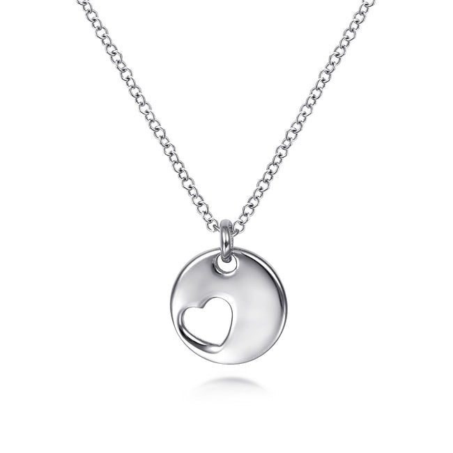 925 Sterling Silver and Rose Sterling Silver Plated Heart Pendant Necklace