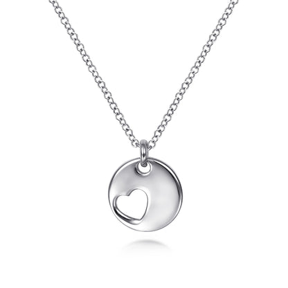 925 Sterling Silver and Rose Sterling Silver Plated Heart Pendant Necklace