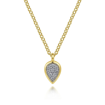 14K Yellow Gold Diamond Pendant Necklace