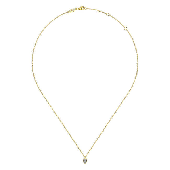 14K Yellow Gold Diamond Pendant Necklace