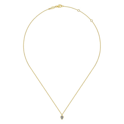 14K Yellow Gold Diamond Pendant Necklace
