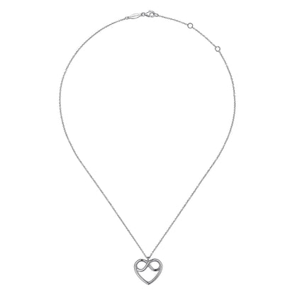 925 Sterling Silver Infinity Heart Pendant Necklace