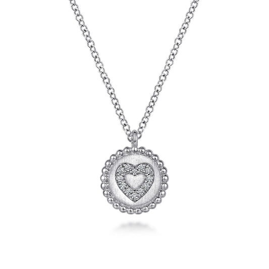 925 Sterling Silver Bujukan Diamond Heart Pendant Necklace