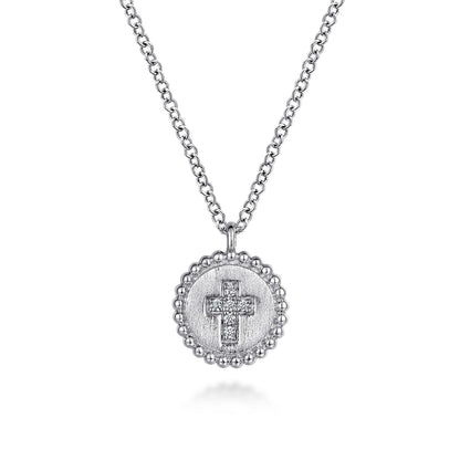 925 Sterling Silver Bujukan Diamond Cross Pendant Necklace