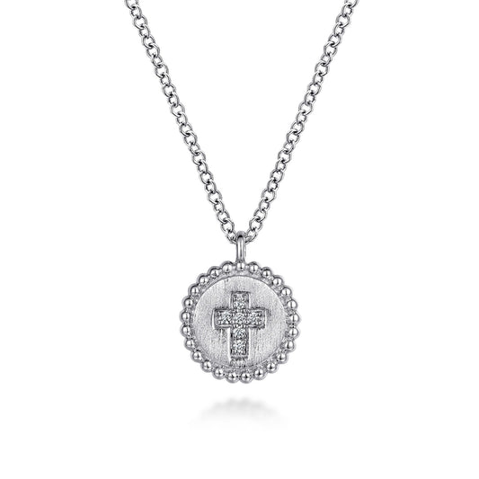 925 Sterling Silver Bujukan Diamond Cross Pendant Necklace