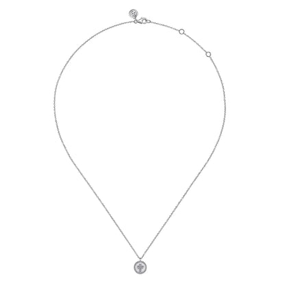 925 Sterling Silver Bujukan Diamond Cross Pendant Necklace