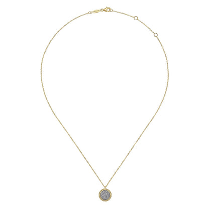 14K Yellow Gold Bujukan and Diamond Pavé Pendant Necklace