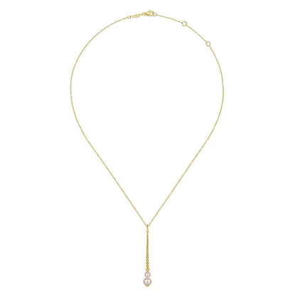 14K Yellow Gold Bujukan Pearl Drop Necklace