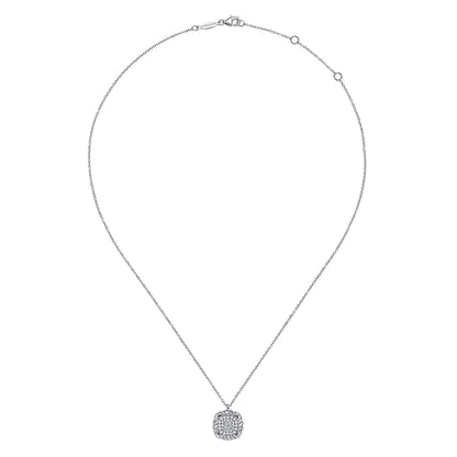 925 Sterling Silver White Sapphire Rope Pendant Necklace