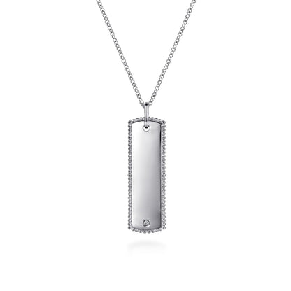 925 Sterling Silver Bujukan Diamond ID Necklace