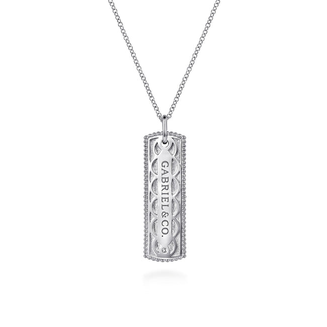 925 Sterling Silver Bujukan Diamond ID Necklace