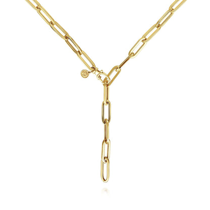 14K Yellow Gold Y Chain Necklace