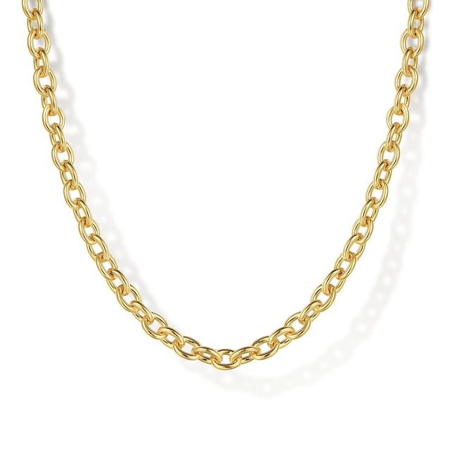 14K Yellow Gold Oval Link Chain Necklace