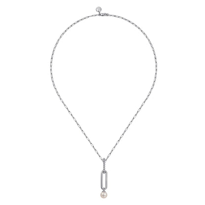 925 Sterling Silver Pearl Bujukan Drop Necklace
