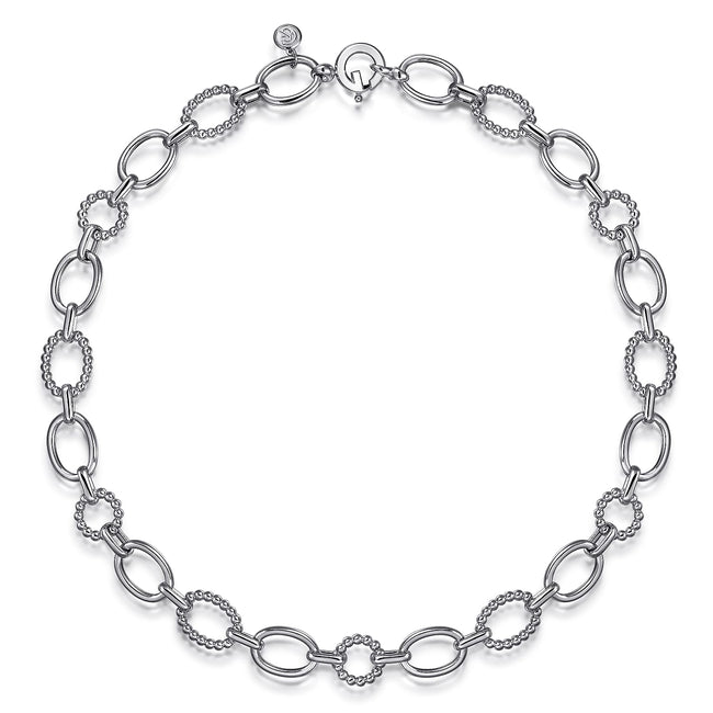 925 Sterling Silver Bujukan Station Link Chain Necklace