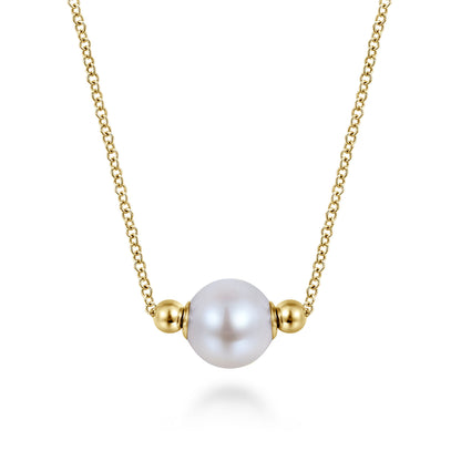 14K Yellow Gold Pearl Bujukan Fashion Necklace