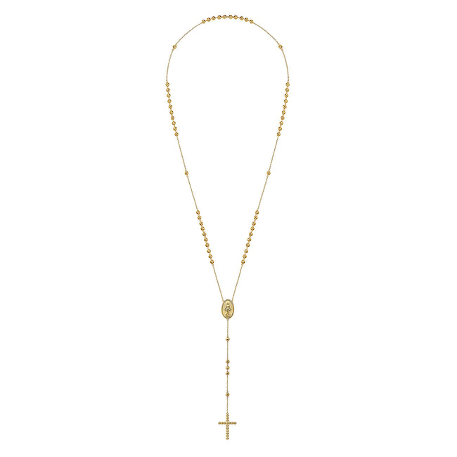 14K Yellow Gold Beads Rosary Necklace
