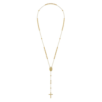 14K Yellow Gold Beads Rosary Necklace