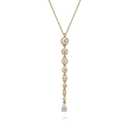 18K Yellow Gold Diamond Bar Necklace