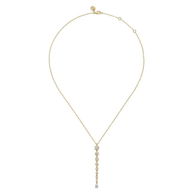 18K Yellow Gold Diamond Bar Necklace