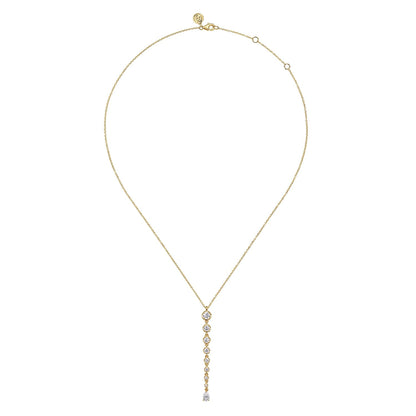18K Yellow Gold Diamond Bar Necklace