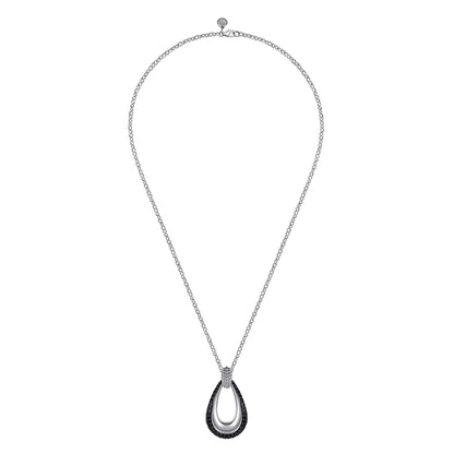 925 Sterling Silver Bujukan Black Spinel Pendant Necklace