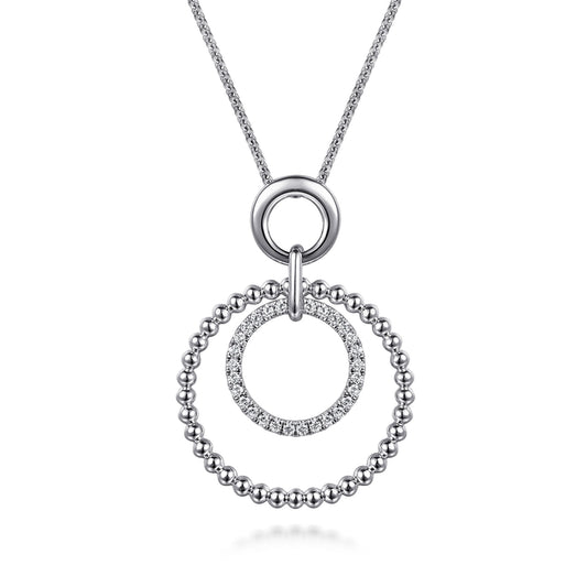 925 Sterling Silver Bujukan White Sapphire Pendant Drop Necklace